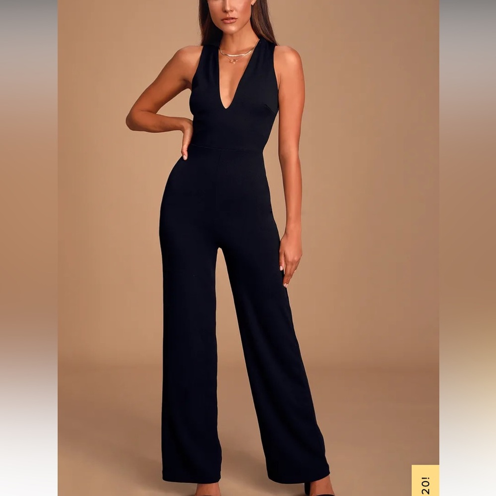 Lulus Thinking Out Loud Backless Jumpsuit